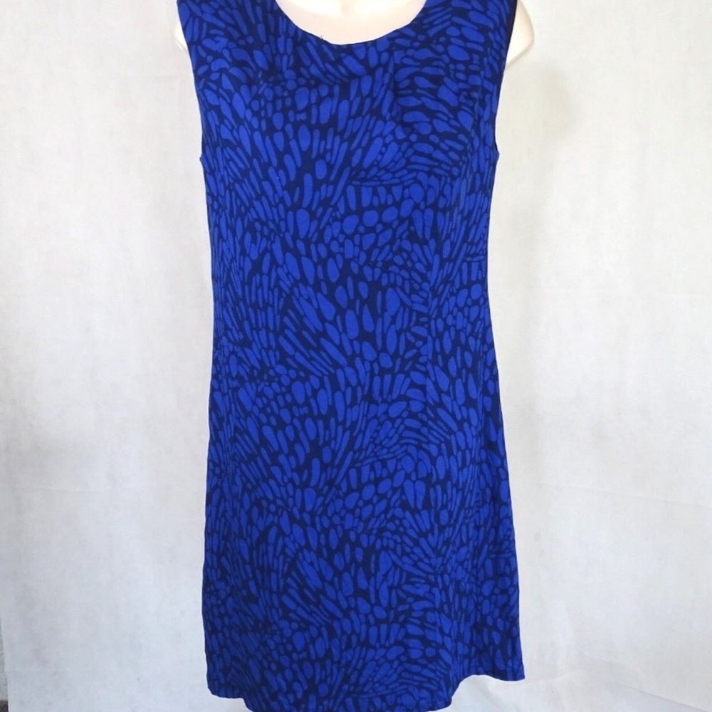 Loft sheath dress blue and black work dress